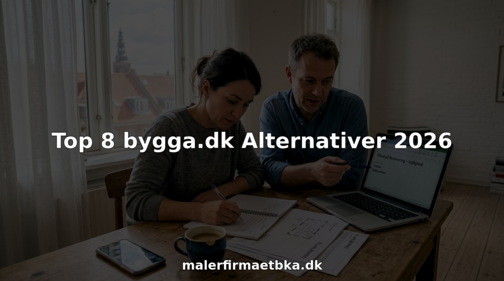 Et par sidder ved køkkenbordet og gennemgår tilbud på renovering sammen.